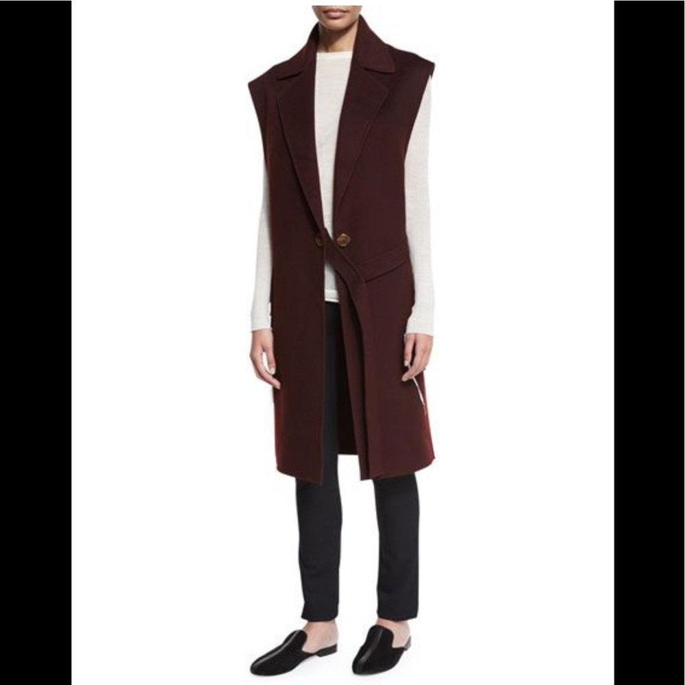 Helmut Lang Vest/Coat Mahogany Wool/Cashemere Oversized Fit